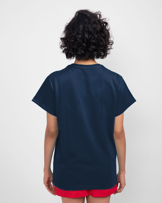 Shop Space It Out  Boyfriend T-Shirt Navy Blue-Design