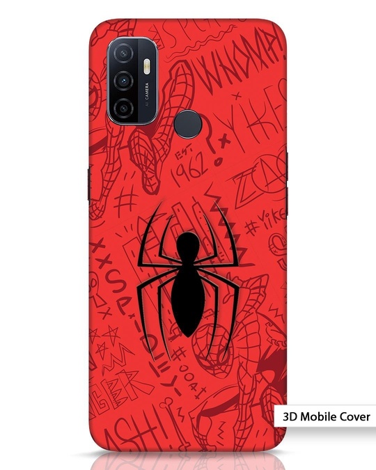 Shop Spider Doodle Oppo A53 3D Mobile Cover-Front