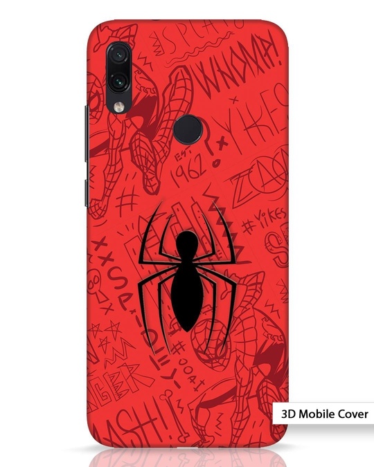 Shop Spider Doodle Xiaomi Redmi Note 7 Pro 3D Mobile Cover-Front