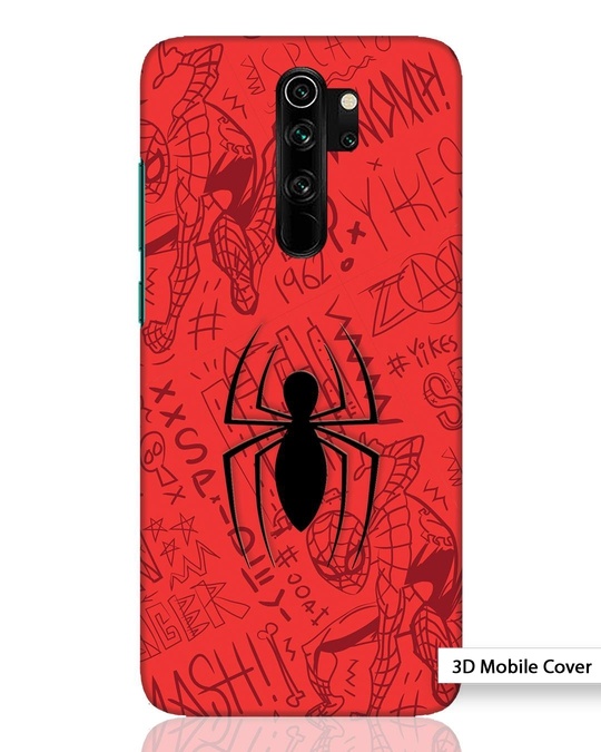Shop Spider Doodle Xiaomi Redmi Note 8 Pro 3D Mobile Cover-Front