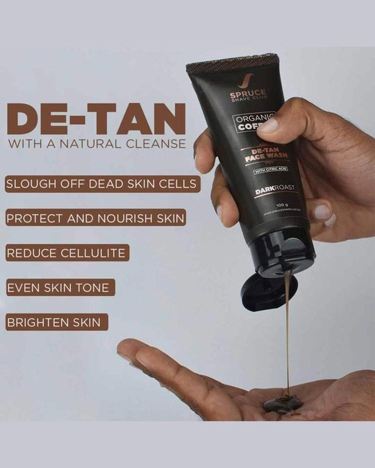 Shop Organic Coffee De Tan Coffee Face Wash With Citric Acid | Sulfate & Parben Free-Back