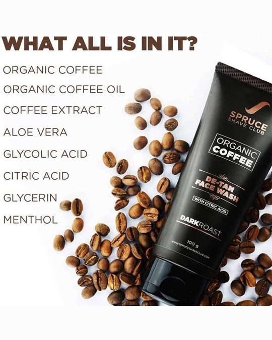 Shop Organic Coffee De Tan Coffee Face Wash With Citric Acid | Sulfate & Parben Free-Design