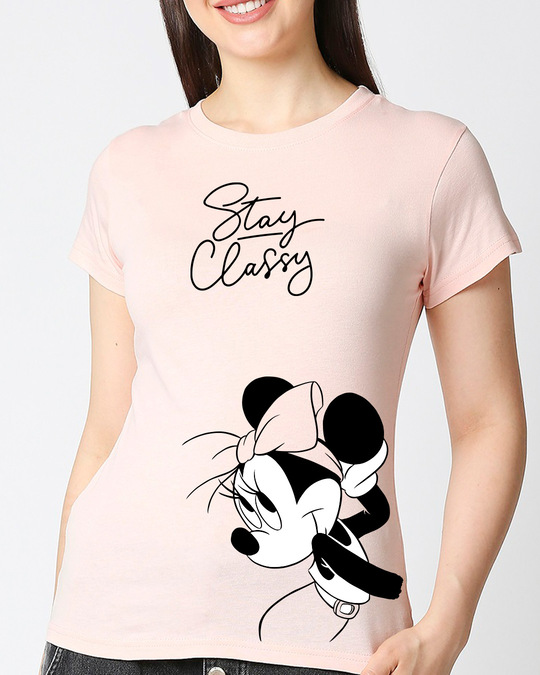 Shop Stay Classy Minnie Half Sleeve Printed T-shirt (DL)-Front