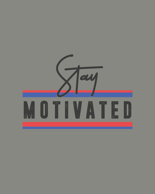 Shop Stay Motivated Stripe Half Sleeve Printed T-Shirt Meteor Grey-Full