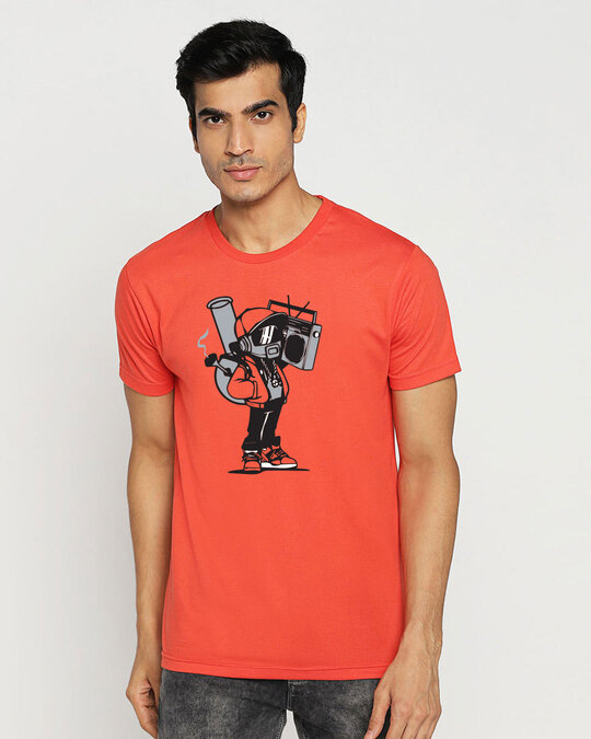 Shop Streetpop Half Sleeve T-Shirt Smoke Red-Back
