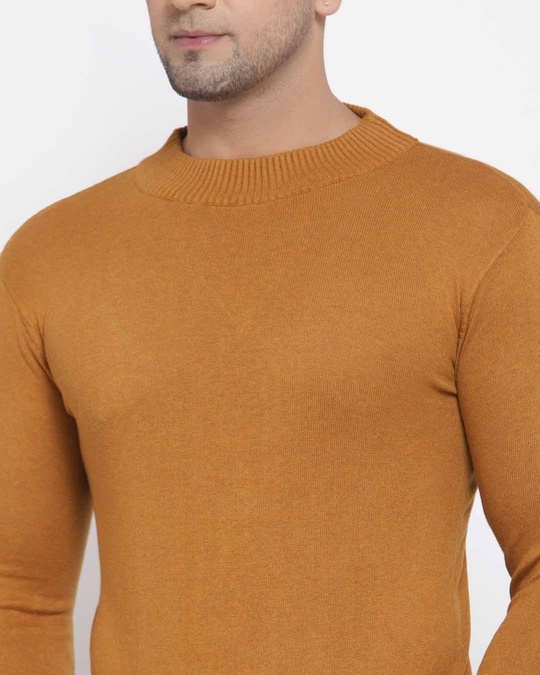 Shop Men Brown Solid Pullover Sweater-Full