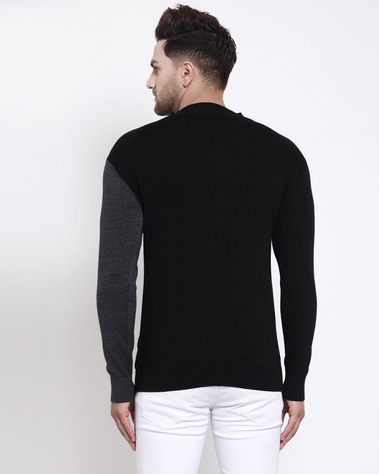 Shop Men Grey Solid Pullover Sweater-Design
