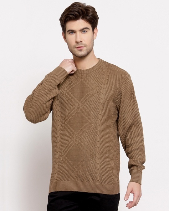 Buy Style Quotient Men's Brown Regular Fit Sweater for Men Online at ...