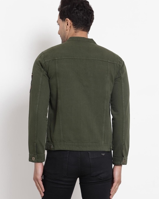 Buy Men's Green Self Design Jacket Online at Bewakoof