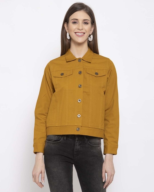 Shop Women Mustard Tailored Jacket-Front