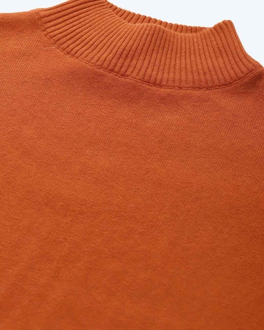 Buy Style Quotient Women Orange Solid Cotton Pullover Sweater for Women ...