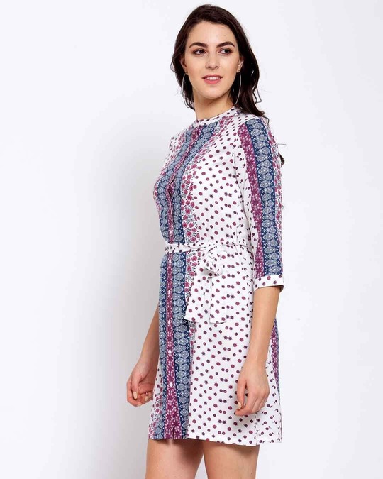 Shop Women's Pink Printed Fit And Flare Dress-Design