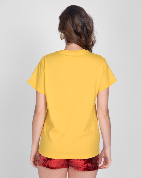 Buy Happy Yellow Boyfriend T-Shirts for Women yellow Online at Bewakoof