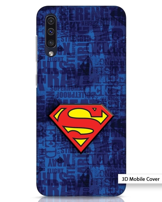 Shop Superman Logo Samsung Galaxy A50 3D Mobile Cover-Front