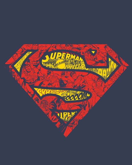 Shop Superman Doodle Boyfriend T-Shirt (SL)-Full