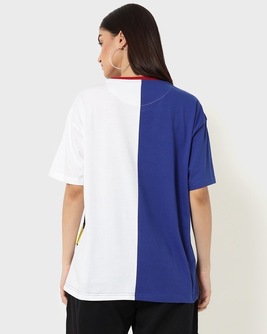Shop Women's Blue Mickey And Mini (DL) Oversized T-shirt-Full