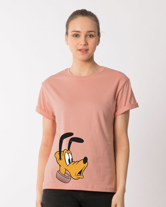 Shop Surprised Pluto Boyfriend T-Shirt (DL)-Front