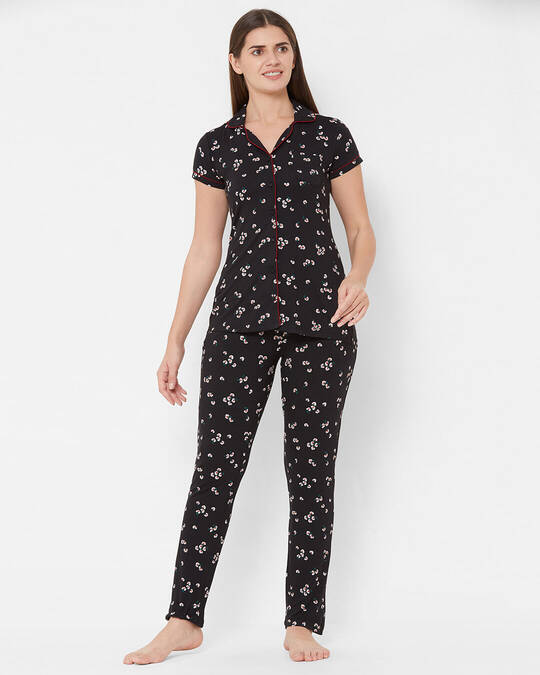 Buy Women's Cotton Floral Print Top & Pyjama Set Pack of 1 Online in India  at Bewakoof