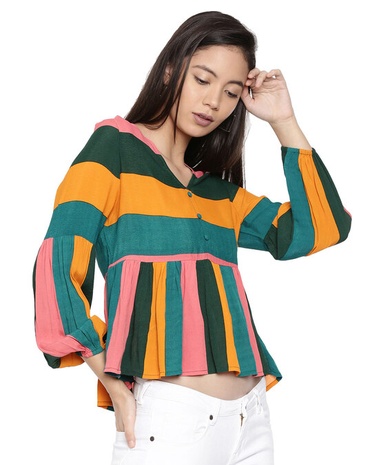 Shop Women's Multicolor Abstract Full Sleeve Top-Design