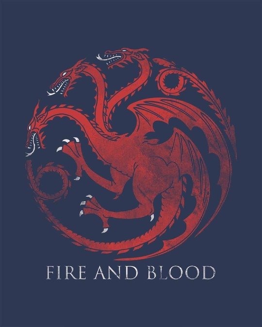 Buy Targaryen Fire And Blood Full Sleeve T-Shirt (GTL) for Men blue ...