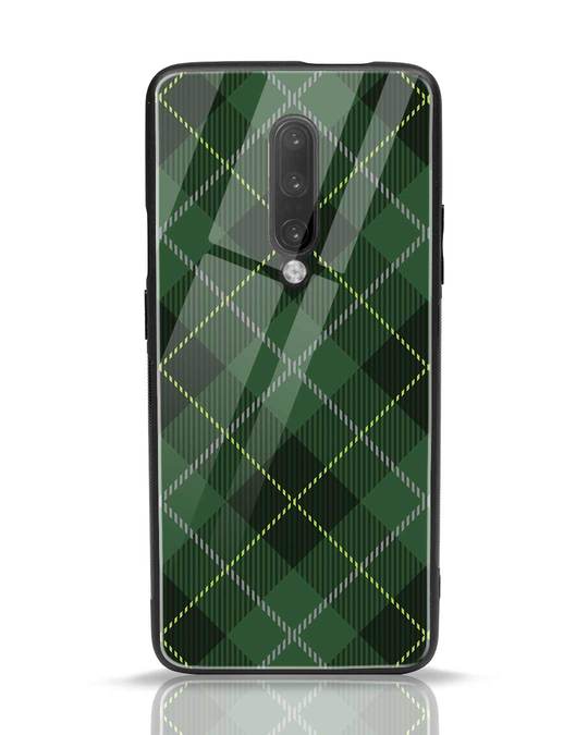 Shop Tartan Print OnePlus 7 Pro Glass Mobile Cover-Front