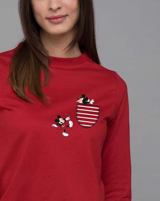 Shop Teasing Mickey Fleece Light Sweatshirt (DL)-Front