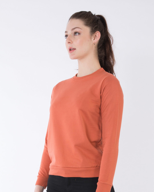 Buy Terracota Orange Crew Neck Sweatshirt Online at Bewakoof