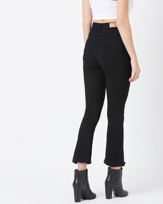 Shop Women's Black Dark Wash 5 Pocket High Rise Jeans-Design