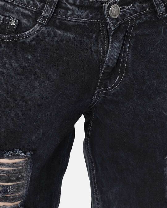 Shop Women's Black Dark Wash 5 Pocket Mid Rise Jeans