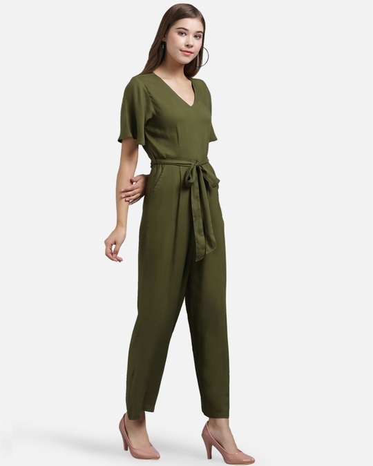 Shop Women's Green Basic jumpsuit-Full