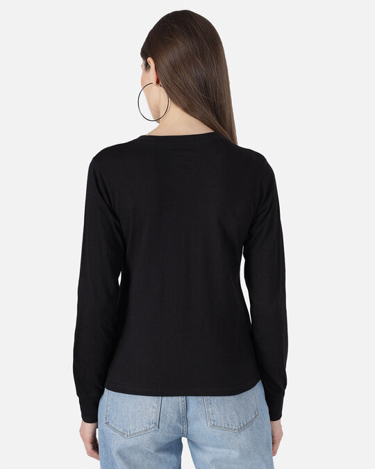 Shop Striped Women's Round Neck Denim T-shirt-Full