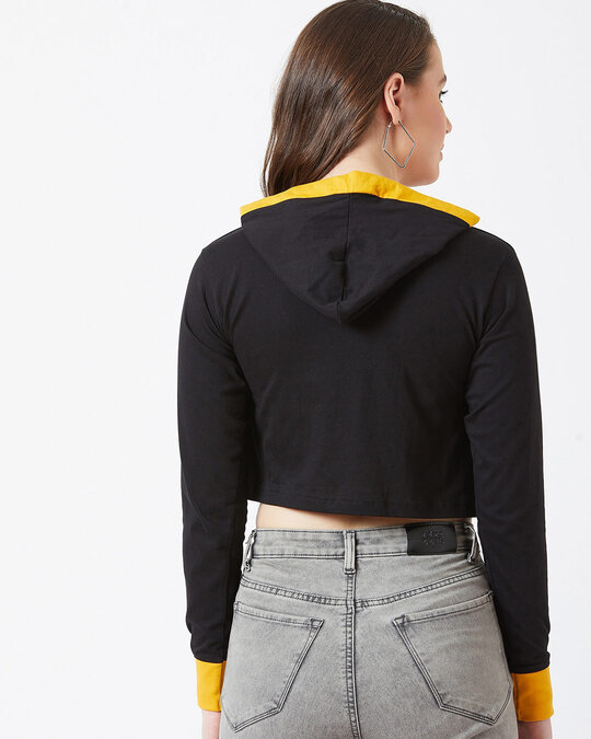 Shop Typography Women's Hooded Neck T-shirt-Full