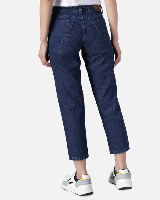 Shop Women's Blue Dark Wash 4 Pocket Mid Rise Jeans-Design