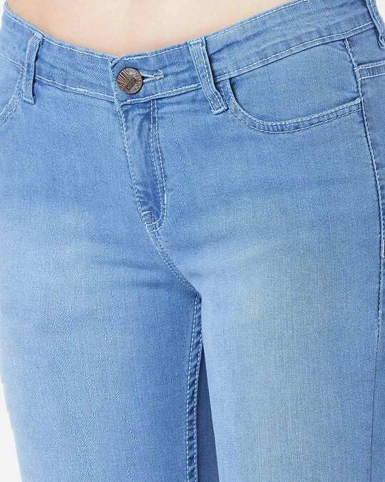 Shop Women's Blue Medium Wash 5 Pocket Mid Rise Jeans