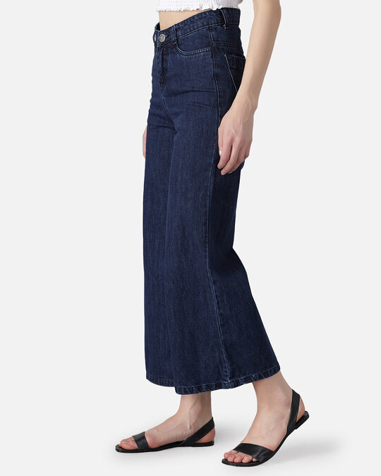 Shop Women's Dark Light Fade Dark Blue Jeans-Back