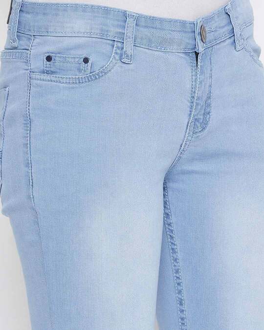 Shop Women's Light Blue Medium Wash 5 Pocket Mid Rise Jeans