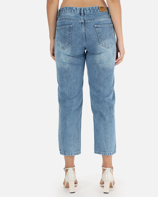 Shop Women's Medium Shade Heavy Fade Blue Jeans-Design