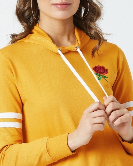 Shop Rose Embroidered Sweatshirt in Yellow