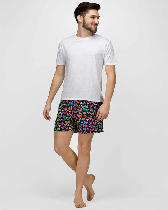 Shop Men's Butterfly Comfy Cotton Boxer Shorts-Full