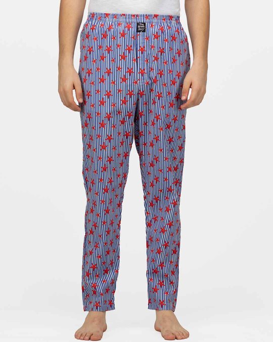 Shop Men's Star Fish Comfy Cotton Printed Pyjama-Front