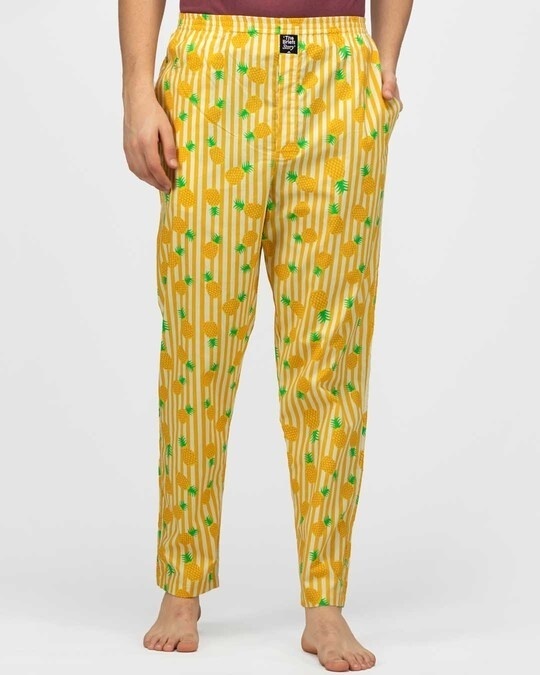 Shop Men's Pineapple Comfy Cotton Printed Pyjama-Front