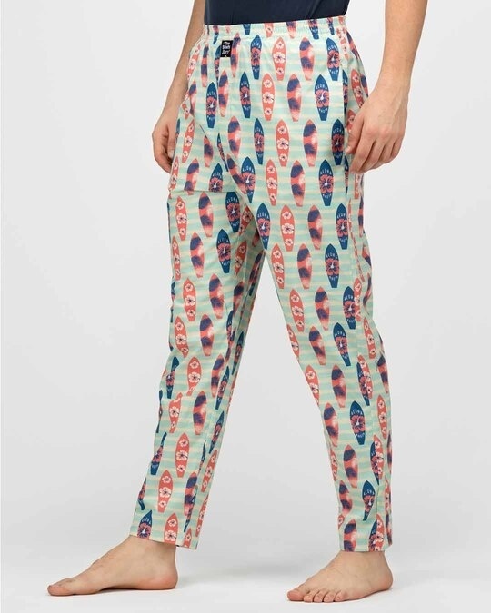 Shop Men's Surf Board Comfy Cotton Printed Pyjama-Back
