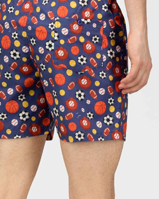 Shop Men's Sporty Balls Comfy Cotton Boxer Shorts