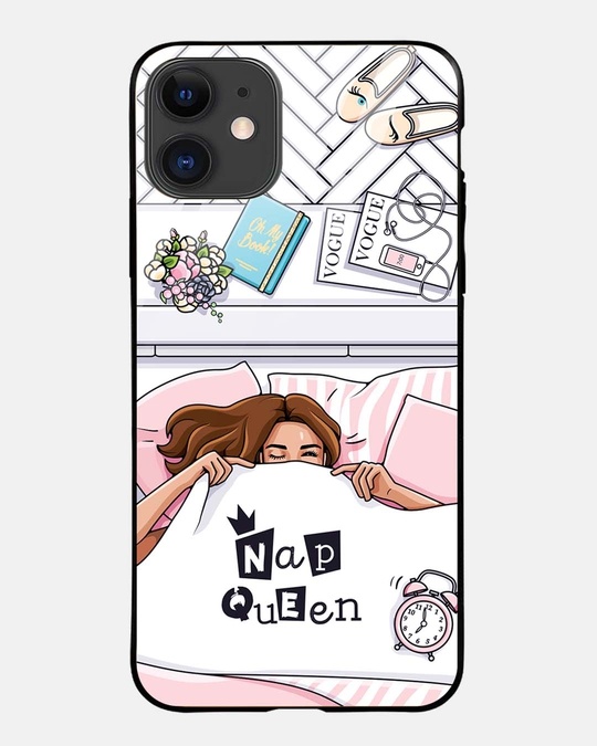 Shop Nap Queen Glass Case For Iphone 12-Front