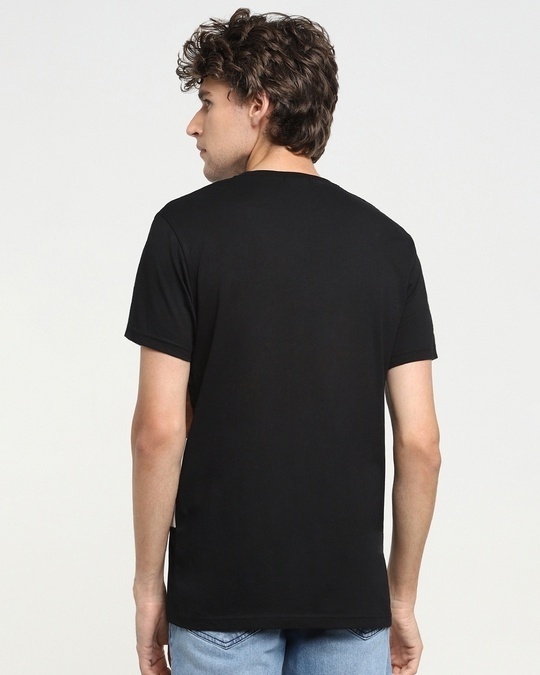 Shop Toffee-Egret-Black Three Panel Half Sleeve T-shirt-Full