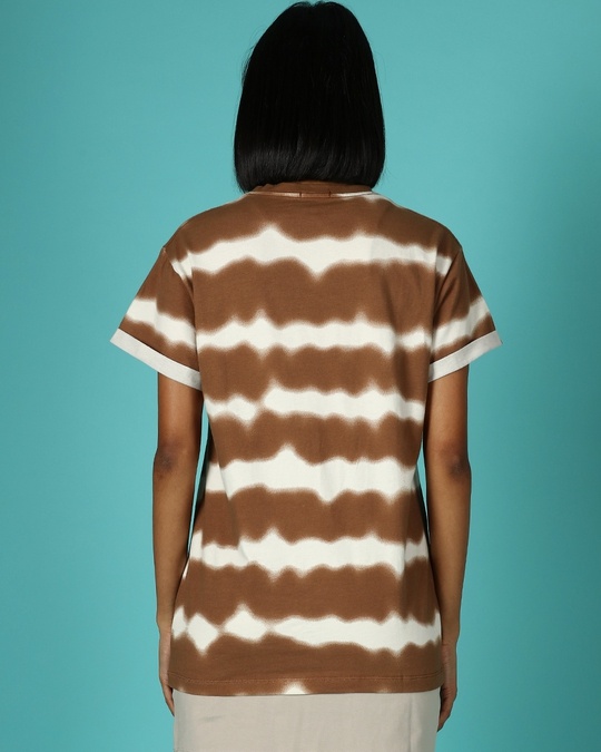 Shop Women's Killer Brown Tie & Dye Boyfriend T-shirt-Design