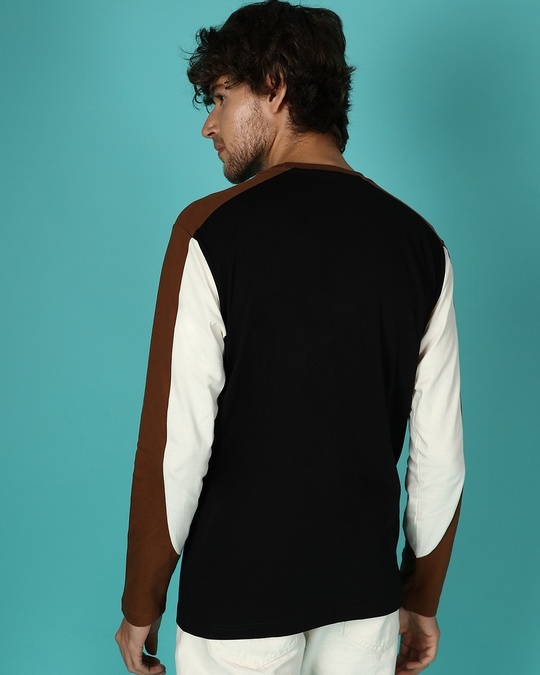 Shop Killer Brown Sleeve Panel Full Sleeve T-shirt-Design