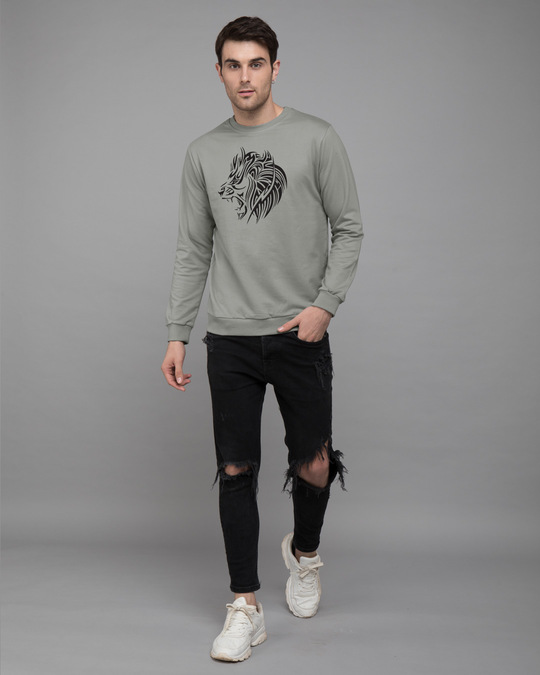 Shop Tribal Lion Fleece Light Sweatshirt-Design