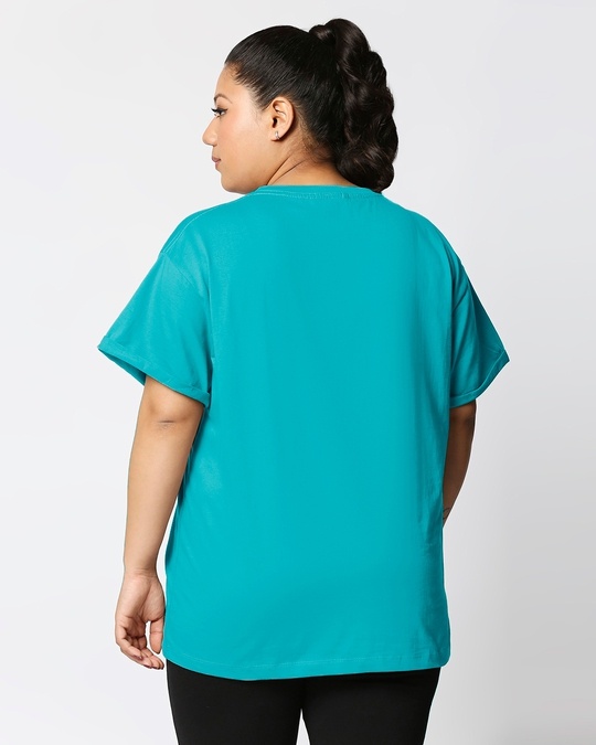 Shop Tropical Blue Women's Boyfriend Plain T-Shirt Plus Size-Design