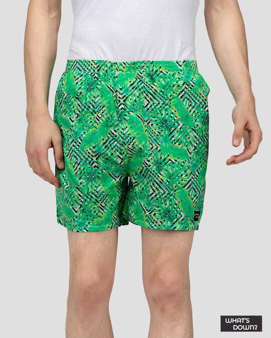 Shop | Tropical Scenery Boxer Shorts | Green Forest Boxers-Front